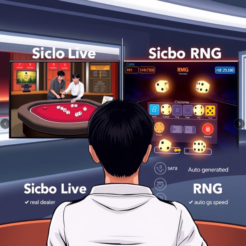 Perbandingan Sicbo Live vs Sicbo RNG yang membahas perbedaan